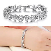 OCEANA Diamond Crystal Bracelets In White Gold Plating